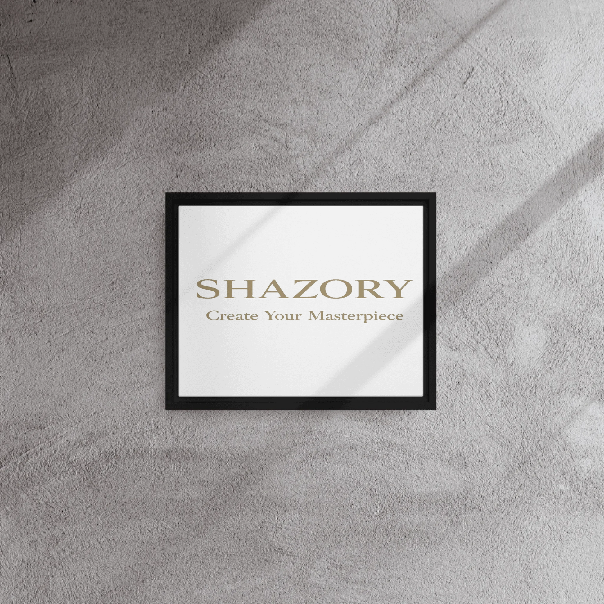 Shazory Custom Framed Canvas Wall Art — square format gallery presentation