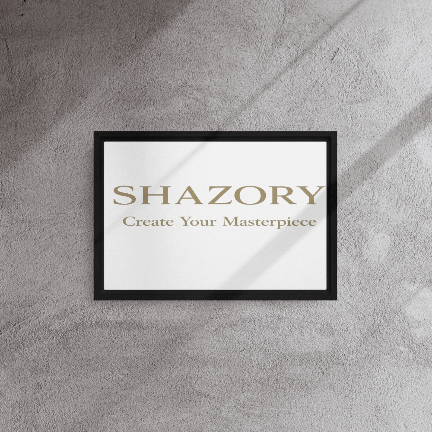 Shazory Custom Framed Canvas Wall Art — 11x14 inch on bedroom wall