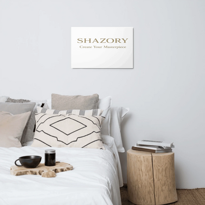 Shazory Custom Glossy Metal Print — MDF wood backing close-up