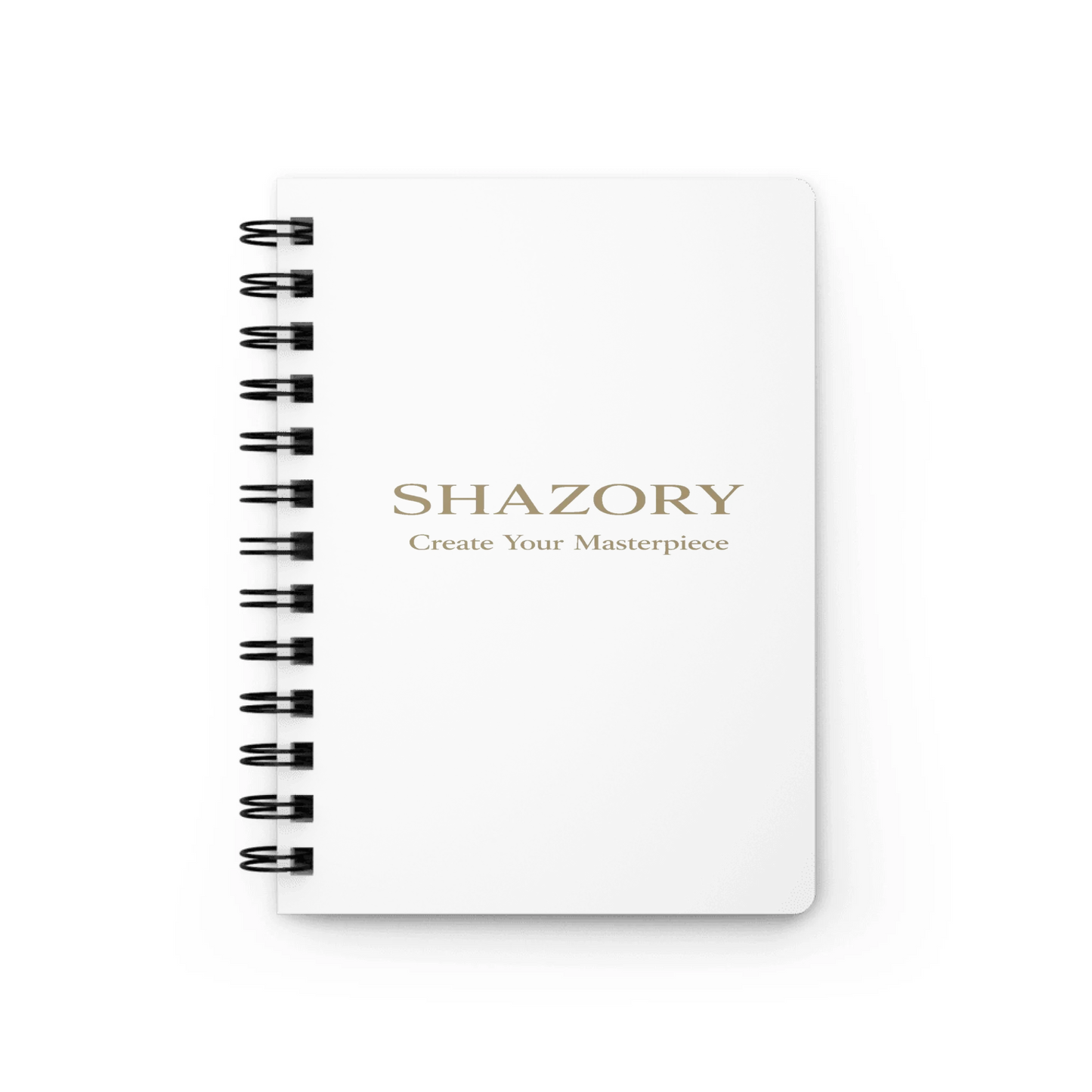 Shazory Custom Spiral Bound Journal — open pages showing lay-flat spiral binding