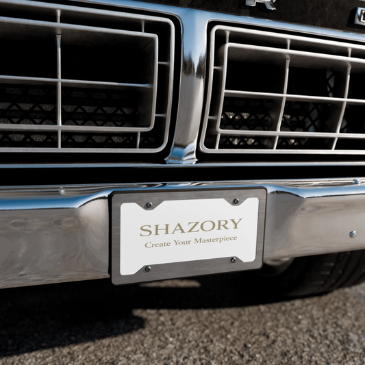 Shazory Custom Vanity Plate — main view of personalized aluminum plate