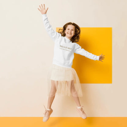 Color or size variation of personalized youth crewneck sweatshirt — custom photo kids sweatshirt