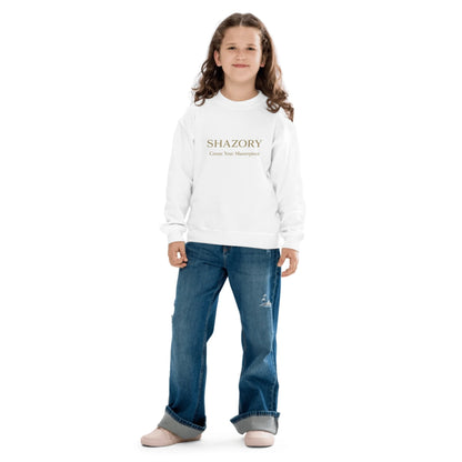 Made-to-order Shazory youth crewneck sweatshirt — personalized apparel for everyday wear