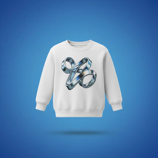 Alternate angle of custom youth crewneck sweatshirt — personalized design on heavyweight fleece