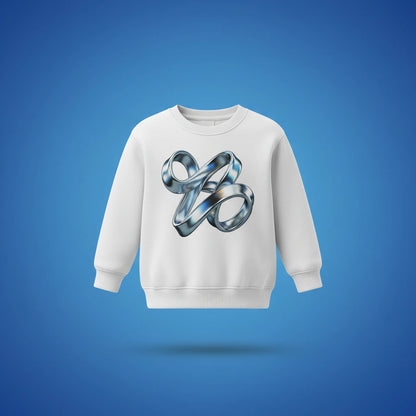 Alternate angle of custom youth crewneck sweatshirt — personalized design on heavyweight fleece