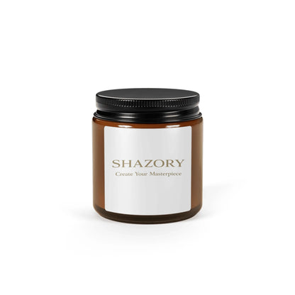 Personalized Soy Candle — Amber Jar | Shazory
