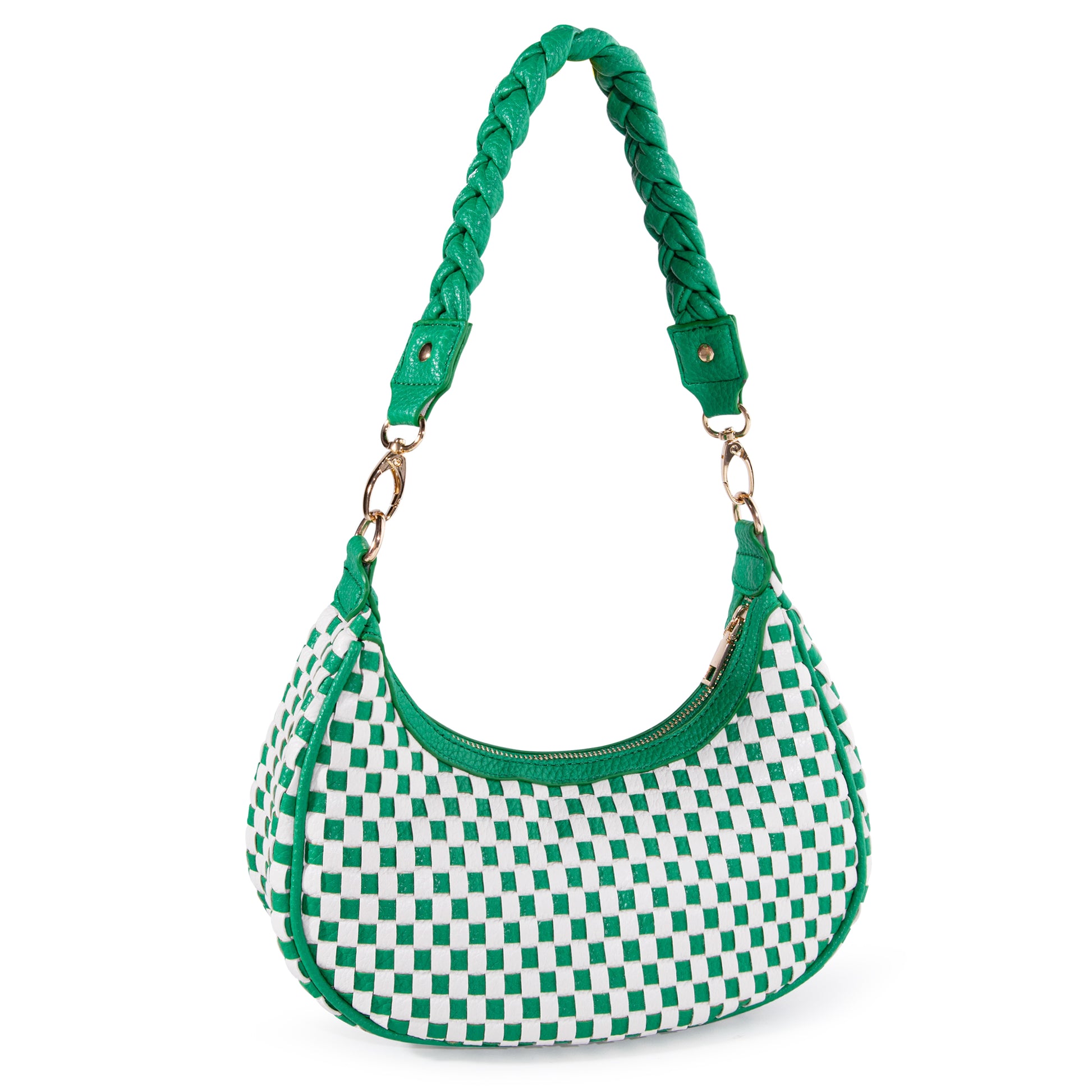 Shazory woven hobo bag back view