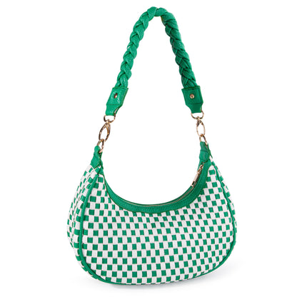 Shazory woven hobo bag back view