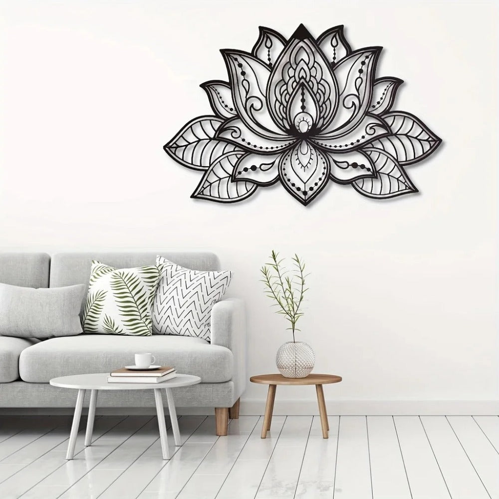 Shazory lotus mandala wall art finish texture detail
