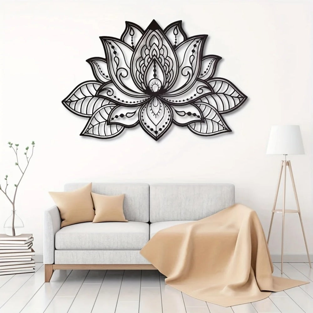 Shazory lotus mandala wall art dimensions overview