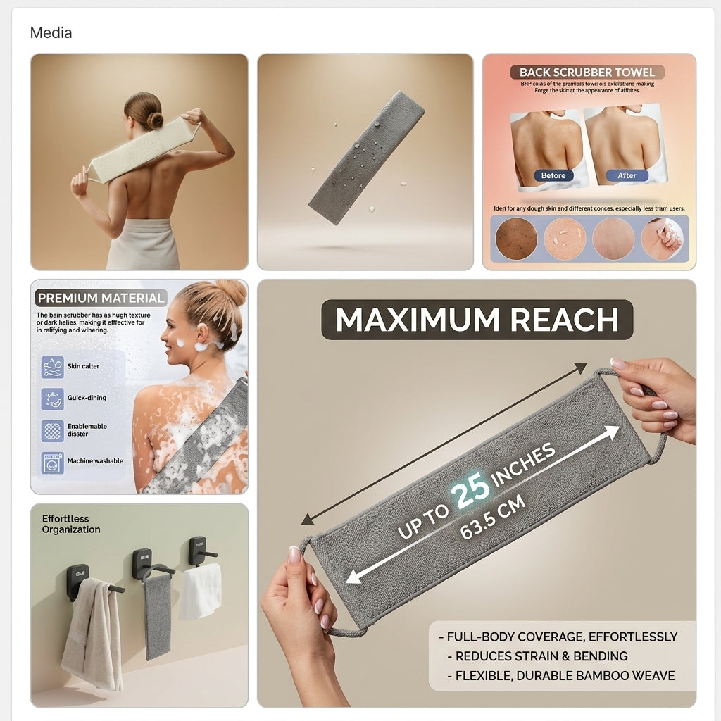 Shazory bamboo back scrubber product overview