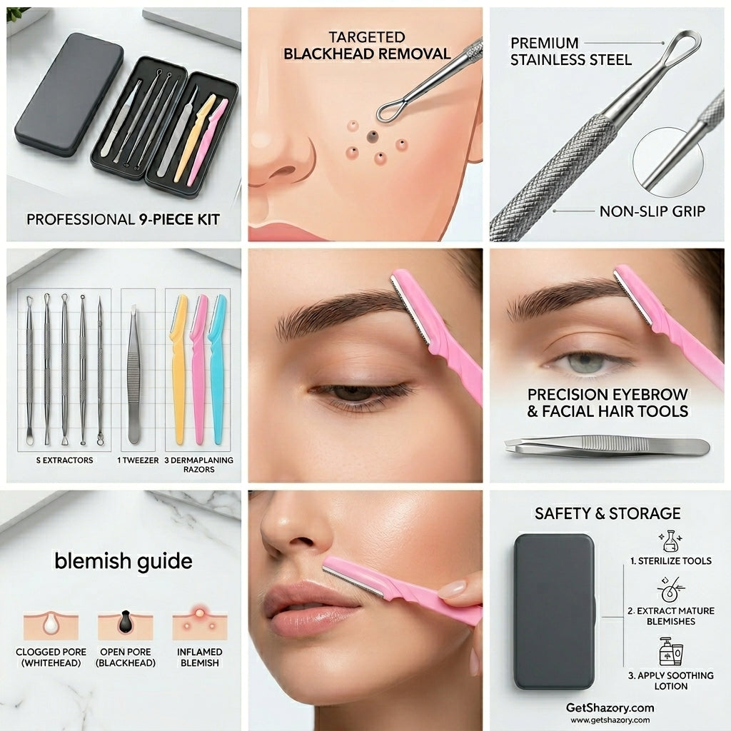 Shazory blackhead remover kit case open detail