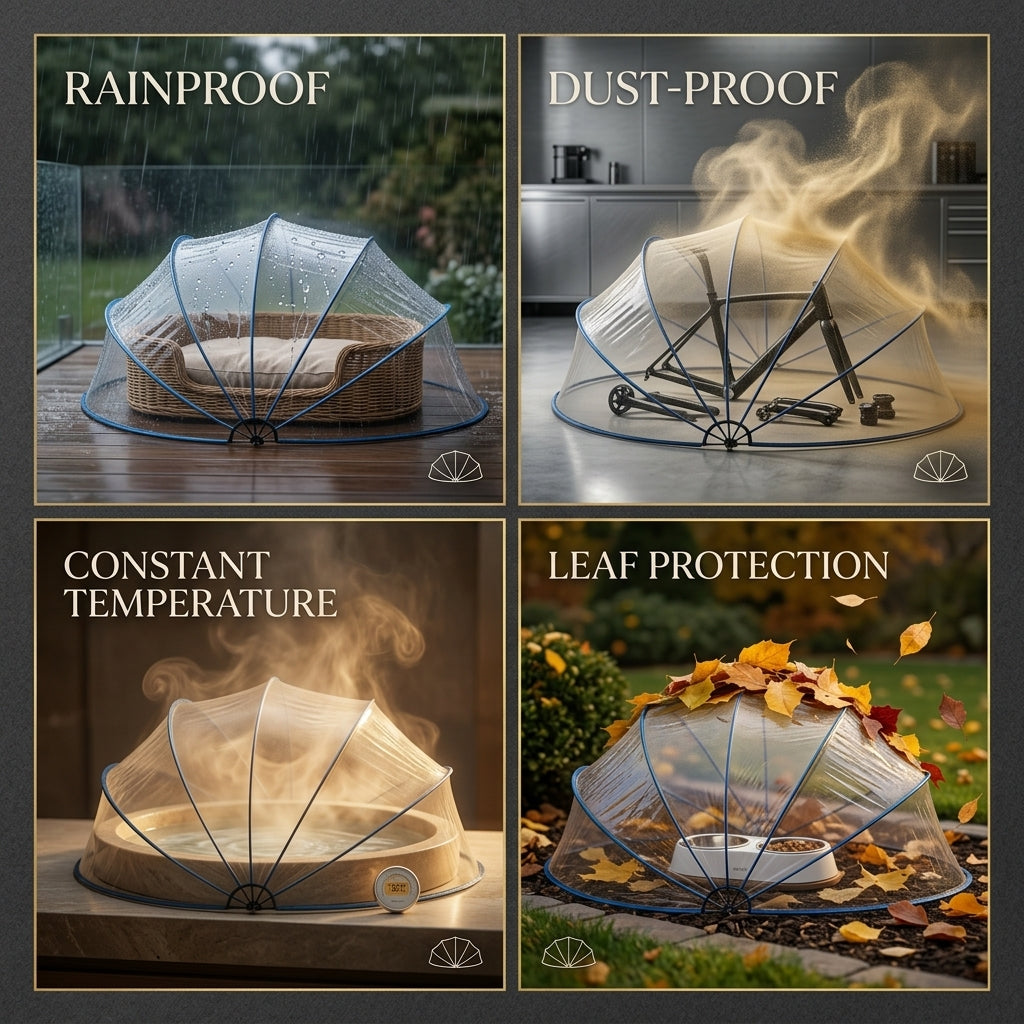 Shazory pool cover dome backyard lifestyle photo