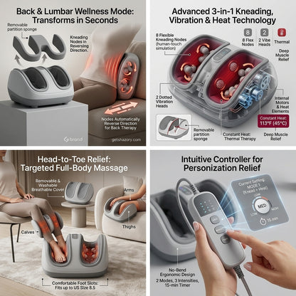Shazory foot massager top view of slots