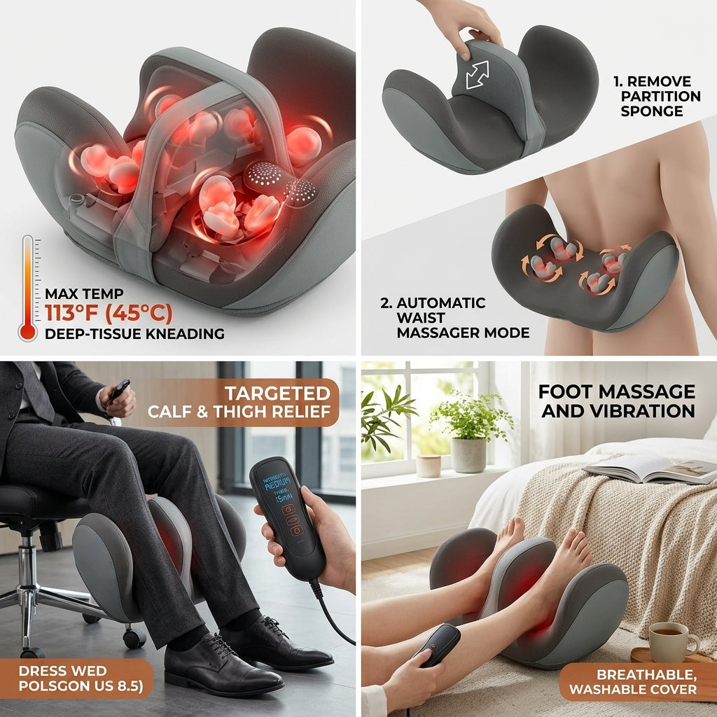 Shazory foot massager side angle and dimensions