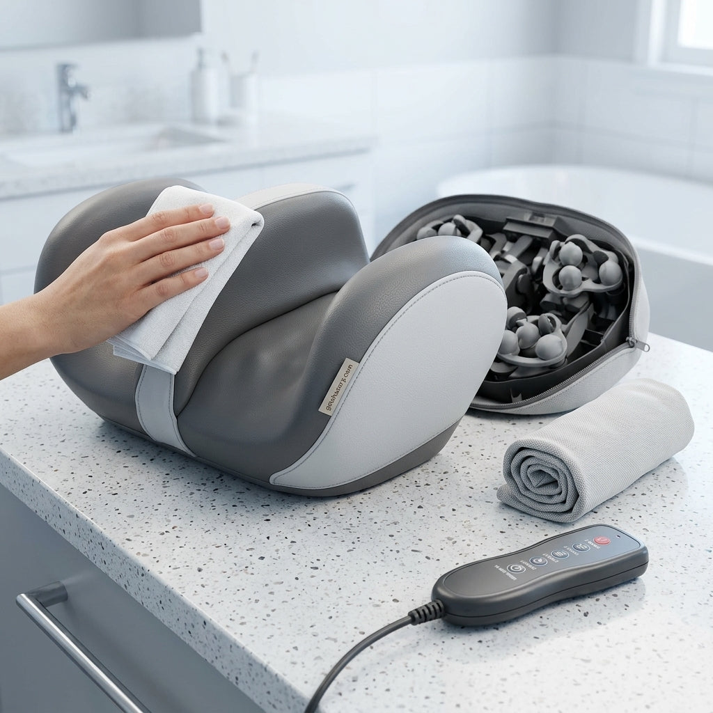 Shazory foot massager use on calves view