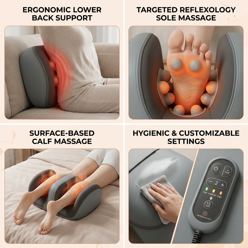 Shazory foot massager in use on feet