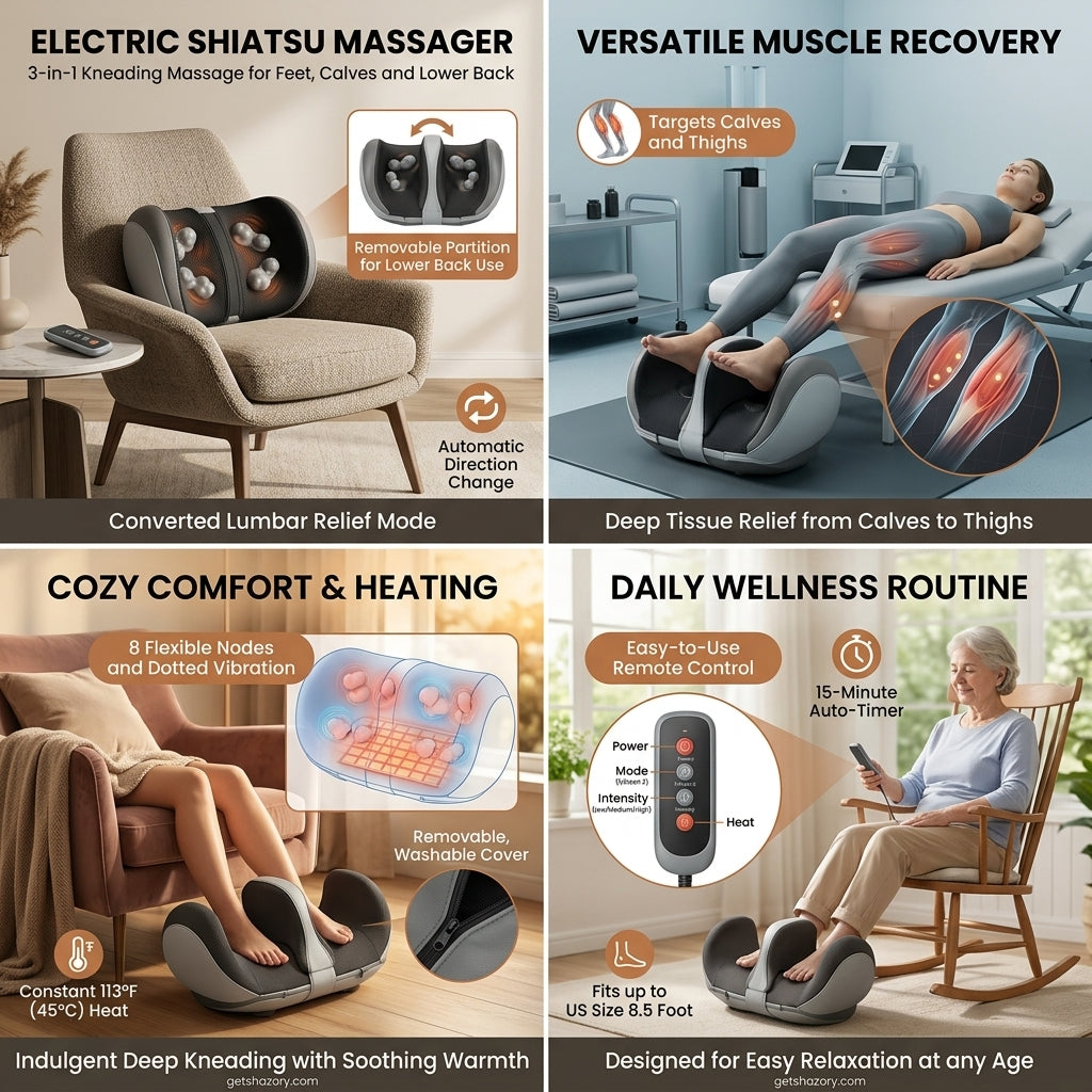 Shazory shiatsu foot massager interior kneading nodes detail
