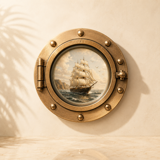 Shazory Aluminum Sailboat Porthole Wall Art, available at getshazory.com