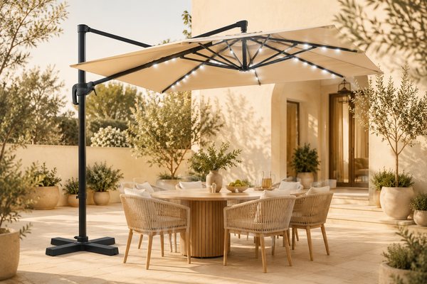 Solar LED Cantilever Patio Umbrella