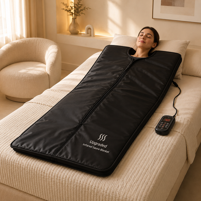 Shazory Portable Infrared Sauna Blanket with Arm Sleeves, available at getshazory.com