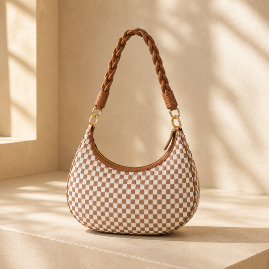 Shazory Woven Vegan Leather Hobo Bag, available at getshazory.com
