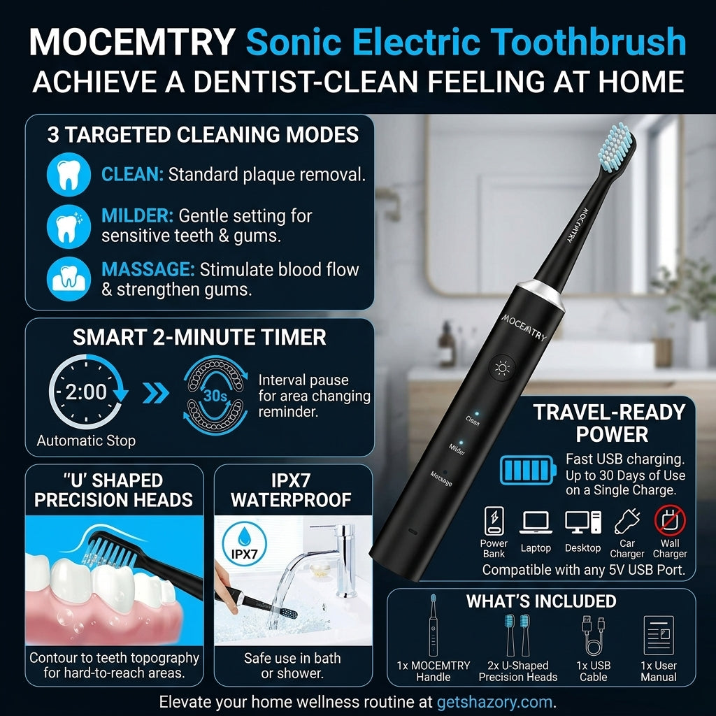Shazory sonic toothbrush replacement heads view