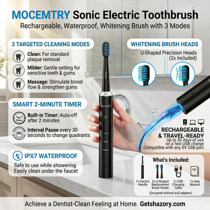 Shazory sonic toothbrush mode selector feature