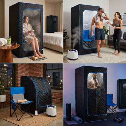Shazory steam sauna tent in use lifestyle photo