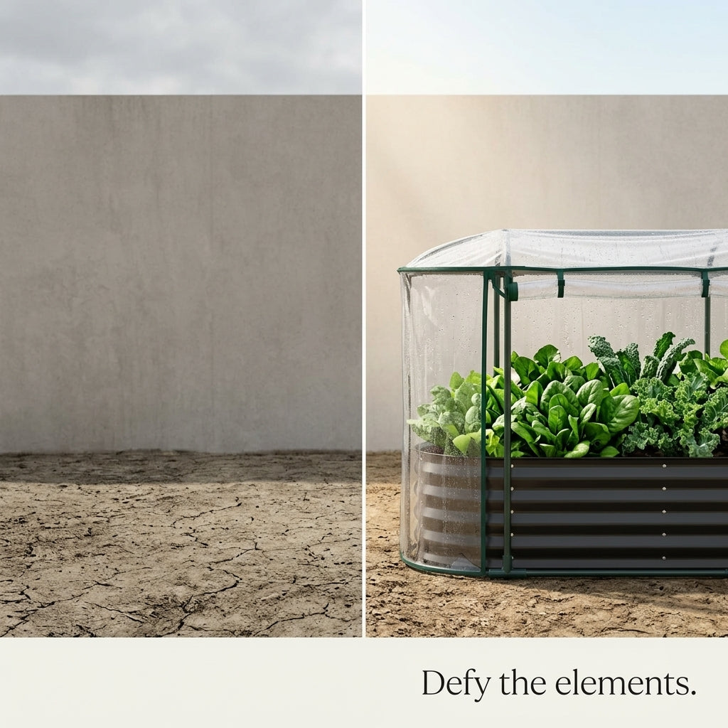 Shazory raised garden bed with plants