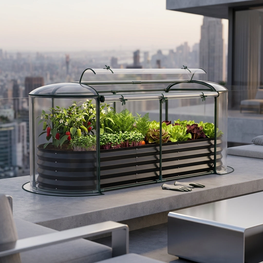 Shazory raised garden bed assembled outdoor scene