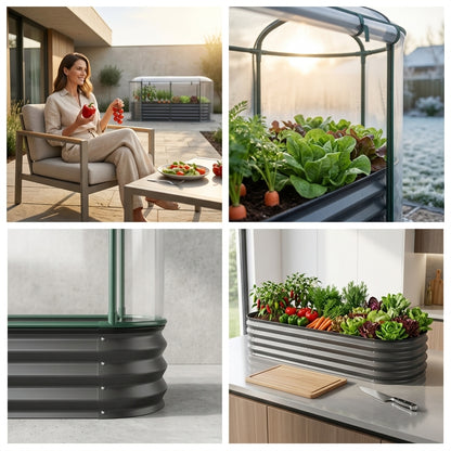 Shazory raised garden bed cover side view