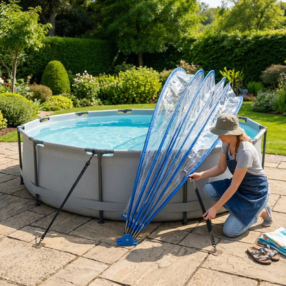 Shazory pool cover dome arch structure view
