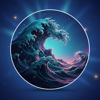 Custom round mouse pad featuring a personalized celestial night-sky design on a pure white background.