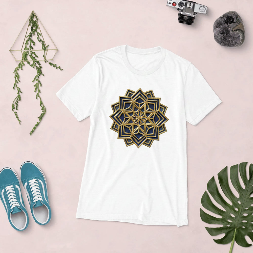 Custom unisex tri-blend tee featuring a personalized printed design on a clean white background.