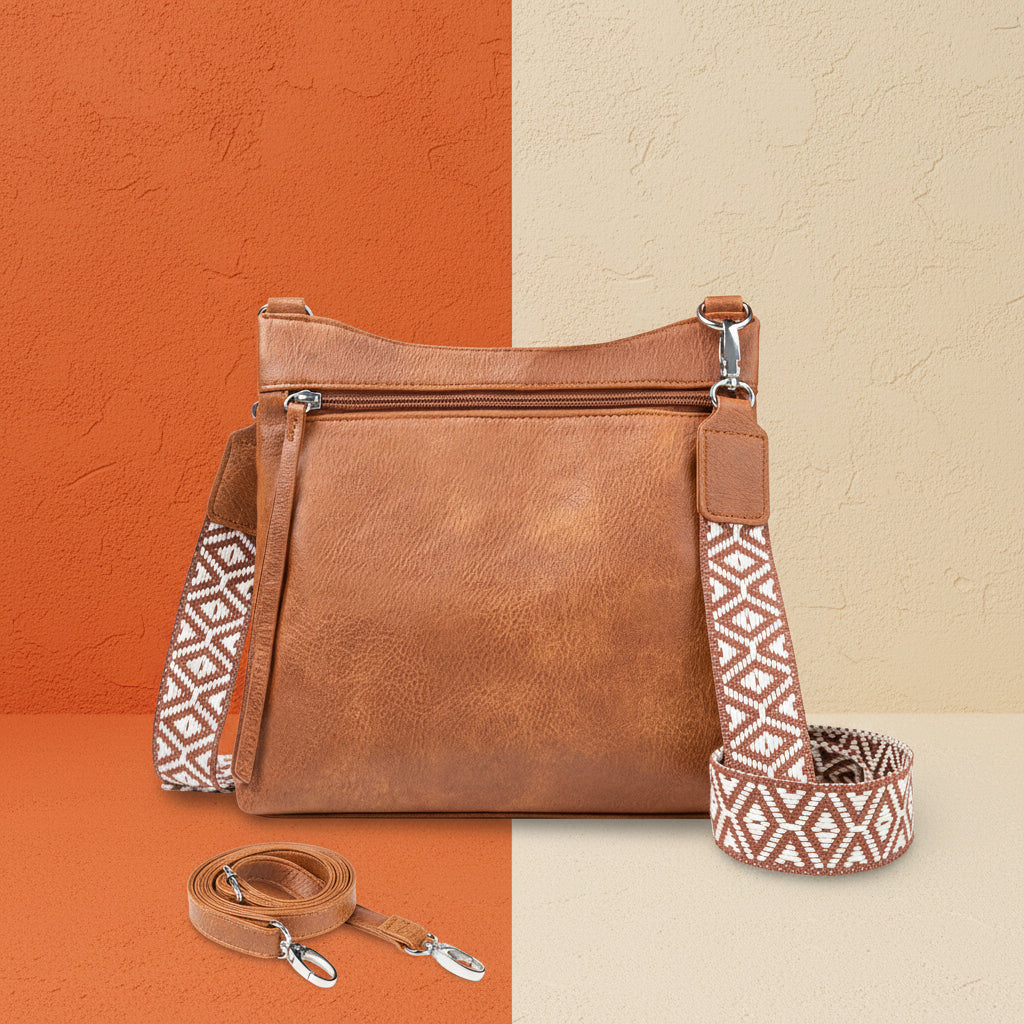 Shop a multi-pocket vegan leather crossbody bag with two adjustable straps, zipper storage, and compact daily organization. Free shipping.