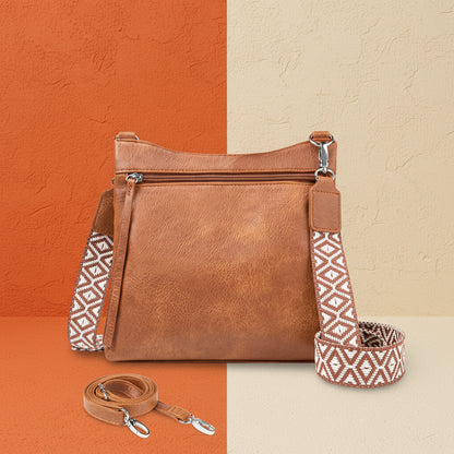 Shop a multi-pocket vegan leather crossbody bag with two adjustable straps, zipper storage, and compact daily organization. Free shipping.