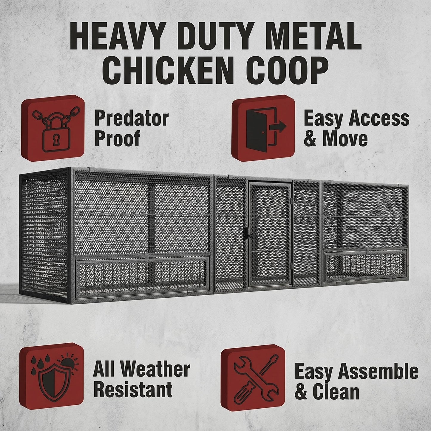 Shazory chicken coop side handle and load-bearing frame