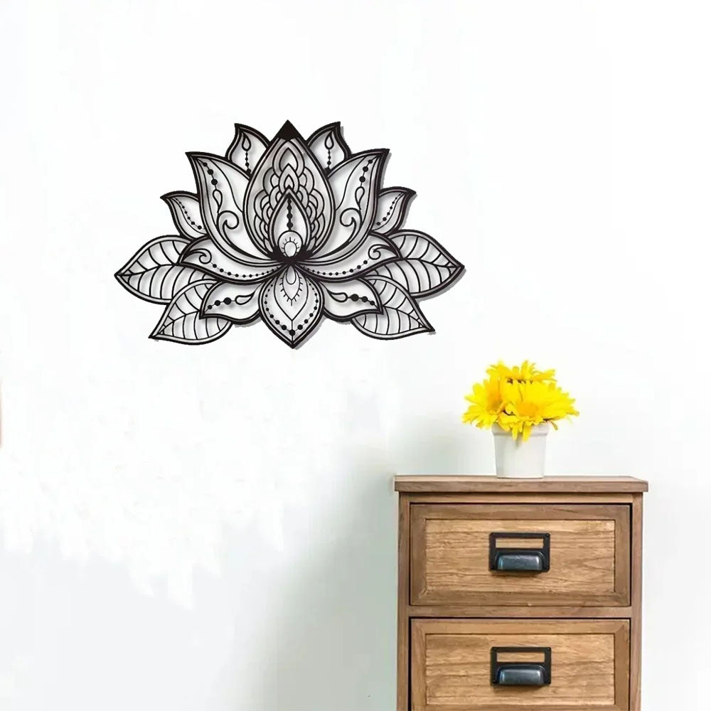 Shazory lotus mandala wall art detail close-up