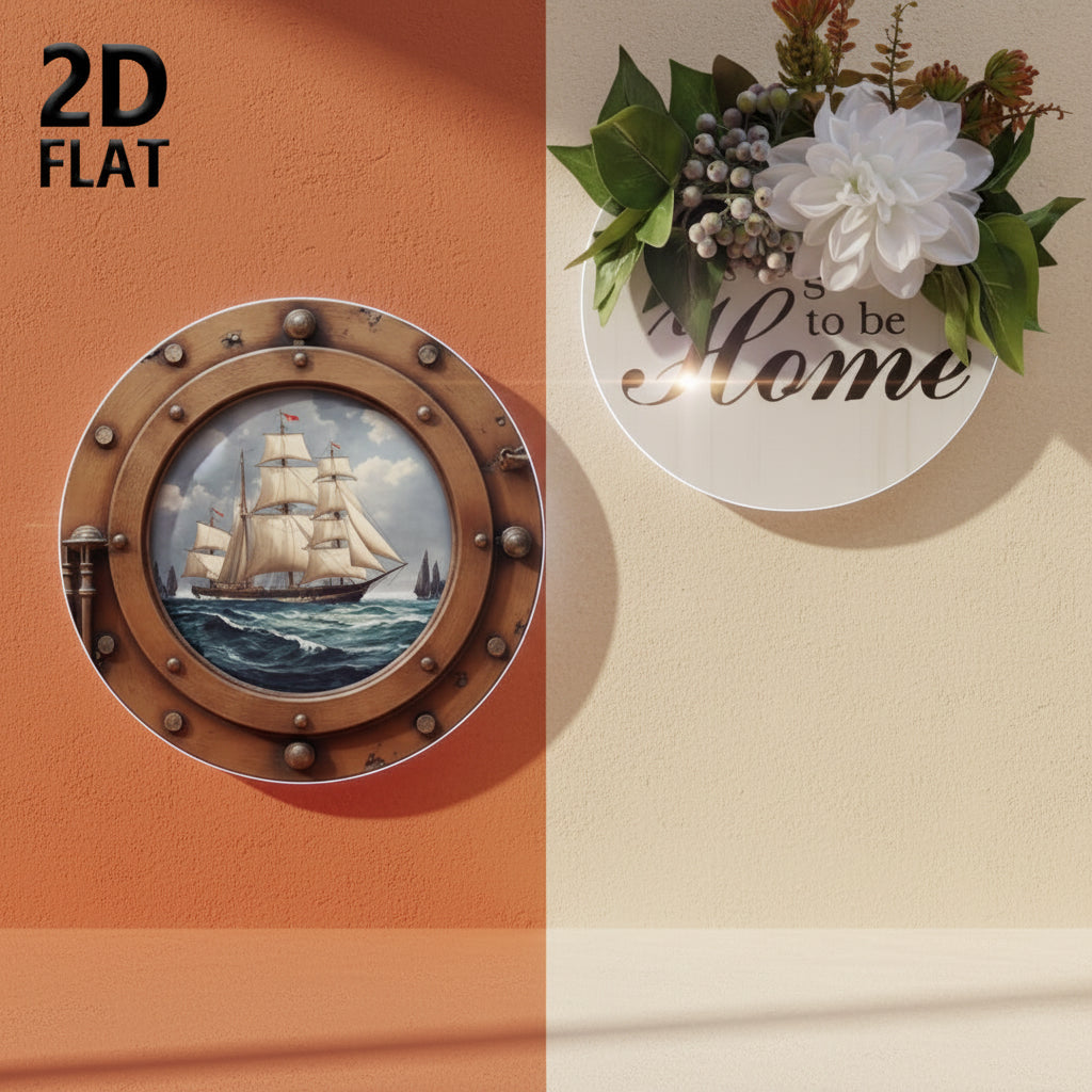 Shazory aluminum sailboat porthole wall art coastal nautical decor