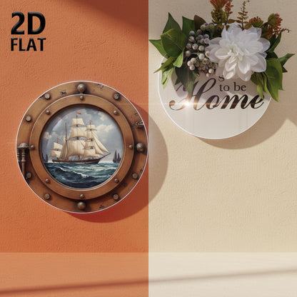 Shazory aluminum sailboat porthole wall art coastal nautical decor