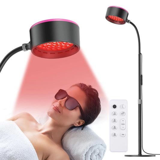 Caromolly Red Light Therapy for Face Infrared Light Therapy for Body 660nm Red Light and 850nm Near-Infrared Light Combo 2 in 1 Retractable Stand Red Light Therapy Lamp for Skin Care Pain Relief
