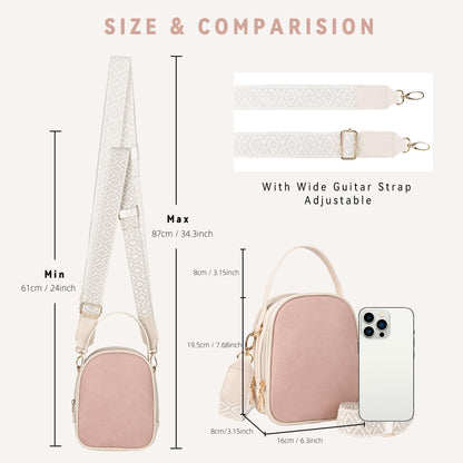 Shazory triple-zip vegan leather crossbody bag front view