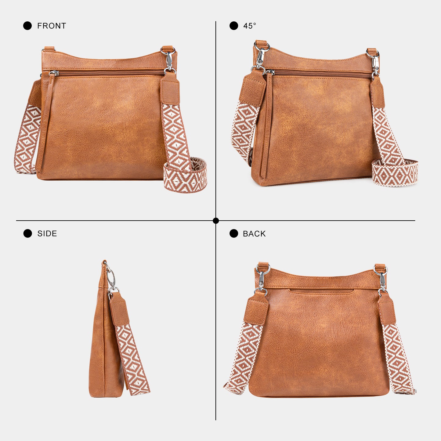 Shazory multi-pocket crossbody bag pocket detail