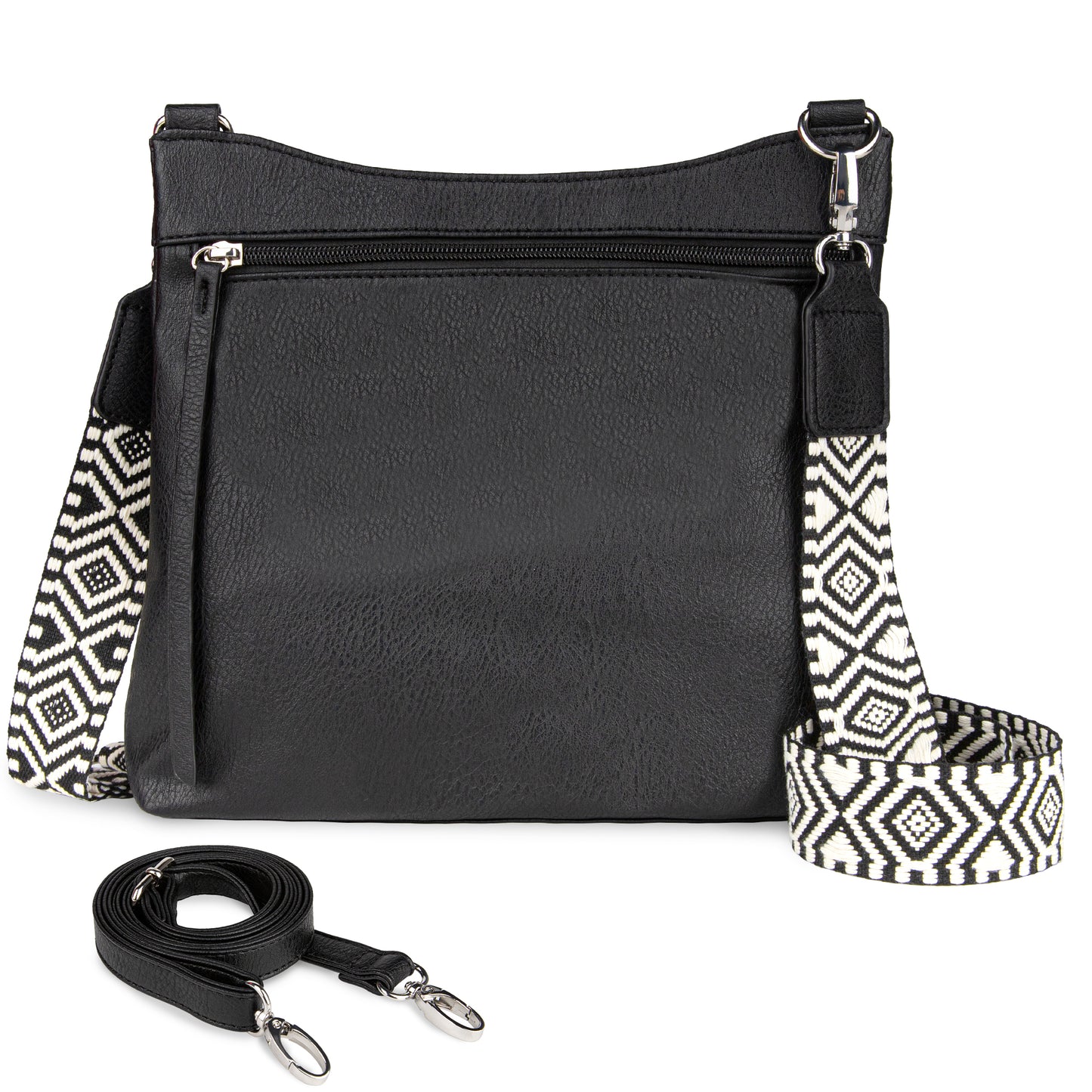 Shazory multi-pocket crossbody bag interior view