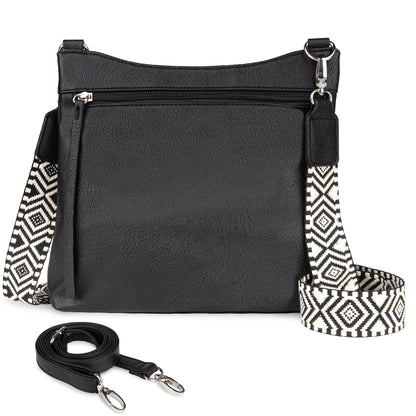 Shazory multi-pocket crossbody bag interior view
