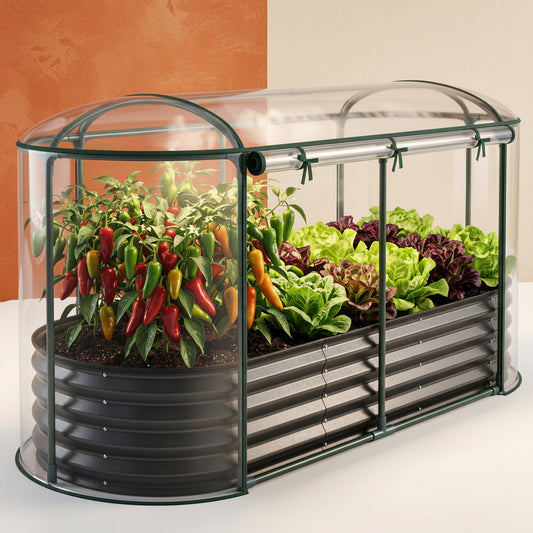 Shazory raised garden bed with greenhouse cover backyard gardening