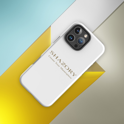 Custom personalized iPhone case from Shazory — alternate angle of slim everyday phone accessory