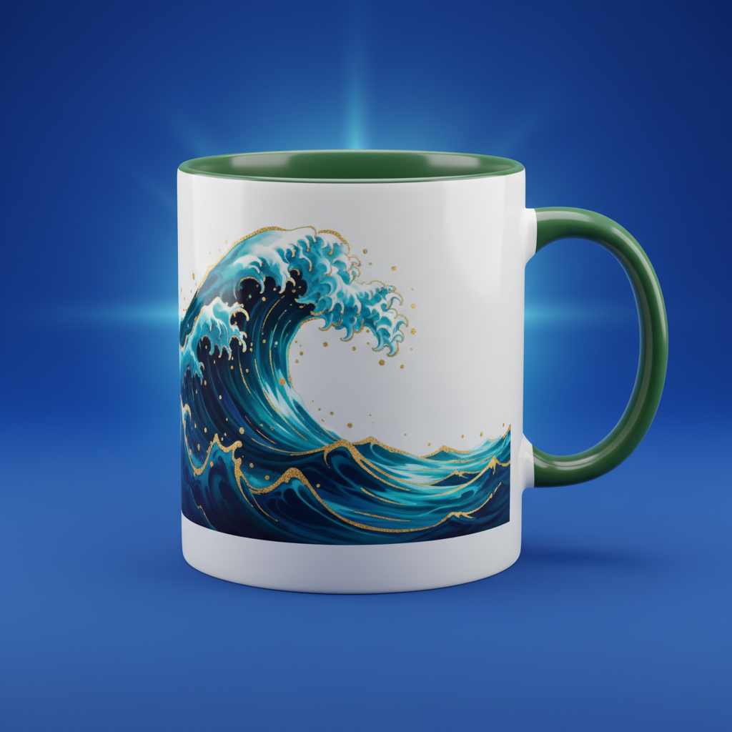 Custom color-inside ceramic mug with personalized photo from Shazory